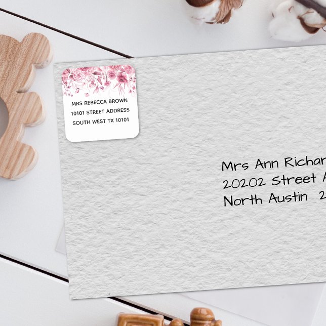 Pegatina Cuadrada Dirección de caída de flores rosadas de Bonito de  (Subido por el creador)