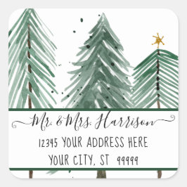 Pegatina Cuadrada Dirección de color de agua de estrella moderna de 