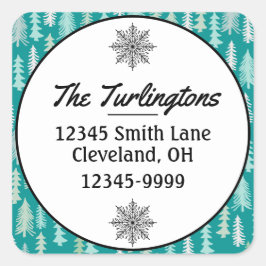 Pegatina Cuadrada Dirección de devolución de árboles de Navidad pint
