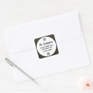 Pegatina Cuadrada Dirección de devolución de las estrellas de plata 