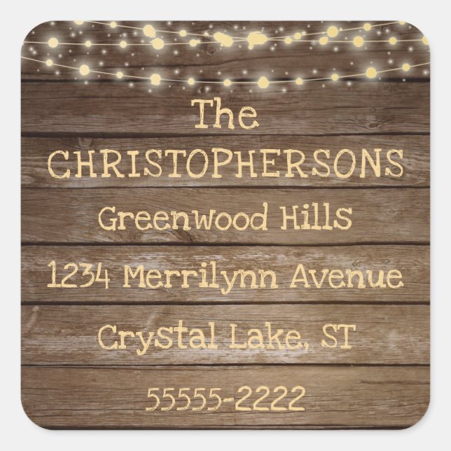 Pegatina Cuadrada Dirección de devolución de maderas y cadenas rusas (Anverso)