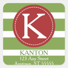 Pegatina Cuadrada Dirección de devolución de merry y Bright