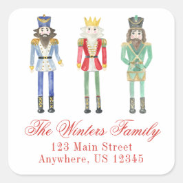Pegatina Cuadrada Dirección de devolución de Navidades Nutcrackers