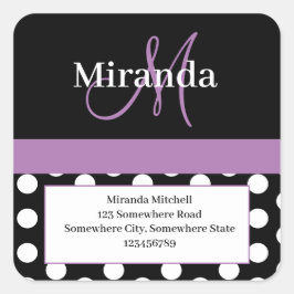 Pegatina Cuadrada Dirección de devolución del punto de contacto del 