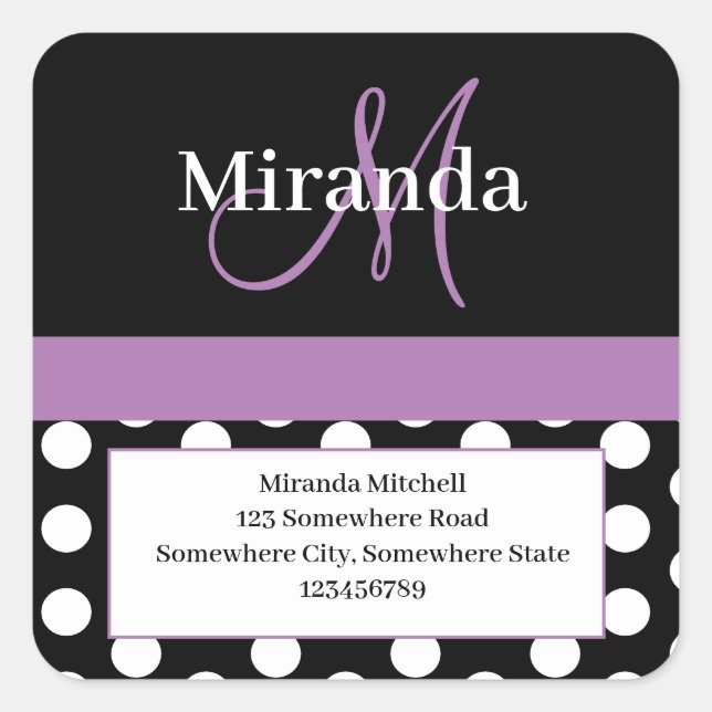 Pegatina Cuadrada Dirección de devolución del punto de contacto del  (Anverso)