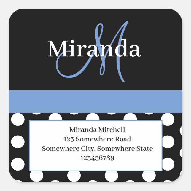 Pegatina Cuadrada Dirección de devolución del punto de contacto del  (Anverso)