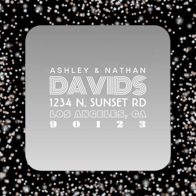 Pegatina Cuadrada Dirección de devolución gris ombre única y creativ (Subido por el creador)