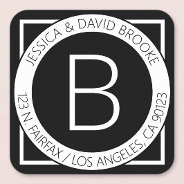 Pegatina Cuadrada Dirección de devolución moderna o tabla de product