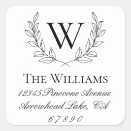 Pegatina Cuadrada Dirección de monograma de la guerra de rieles rusa