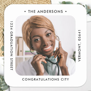 Pegatina Cuadrada Dirección de retorno de foto de Personalizado mode