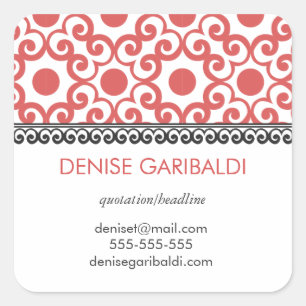 Pegatina Cuadrada Dirección personalizada Arabesque moderno elegant