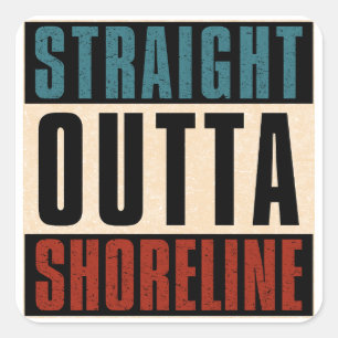 Pegatina Cuadrada Directa fuera de la costa de Washington WA