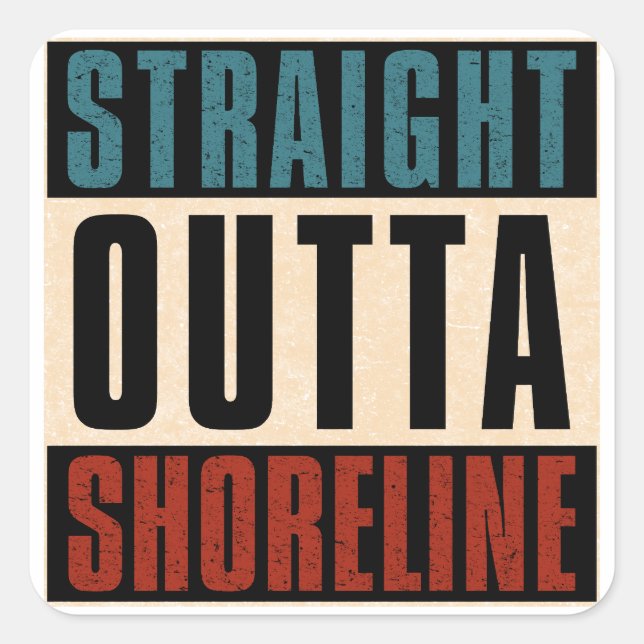 Pegatina Cuadrada Directa fuera de la costa de Washington WA (Anverso)