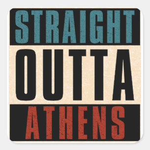 Pegatina Cuadrada Directamente fuera de Atenas Georgia GA