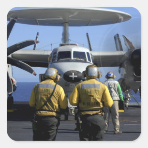 Pegatina Cuadrada Directores de la cubierta de vuelo