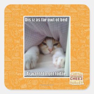 Pegatina Cuadrada Dis está tan lejos de la cama.