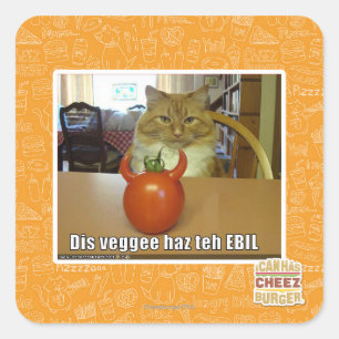 Pegatina Cuadrada Dis veggee haz el EBIL
