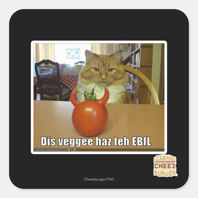 Pegatina Cuadrada Dis veggee haz el EBIL (Anverso)