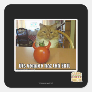 Pegatina Cuadrada Dis veggee haz el EBIL