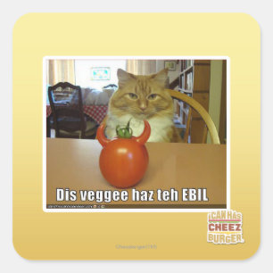 Pegatina Cuadrada Dis veggee haz el EBIL