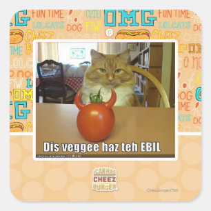 Pegatina Cuadrada Dis veggee haz el EBIL