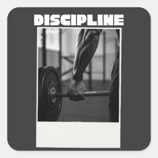 Pegatina Cuadrada Discip In T-Shirt– Minimalista Motivacional Calle