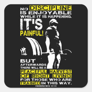 Pegatina Cuadrada DISCIPLINA - Motivación del entrenamiento con retr