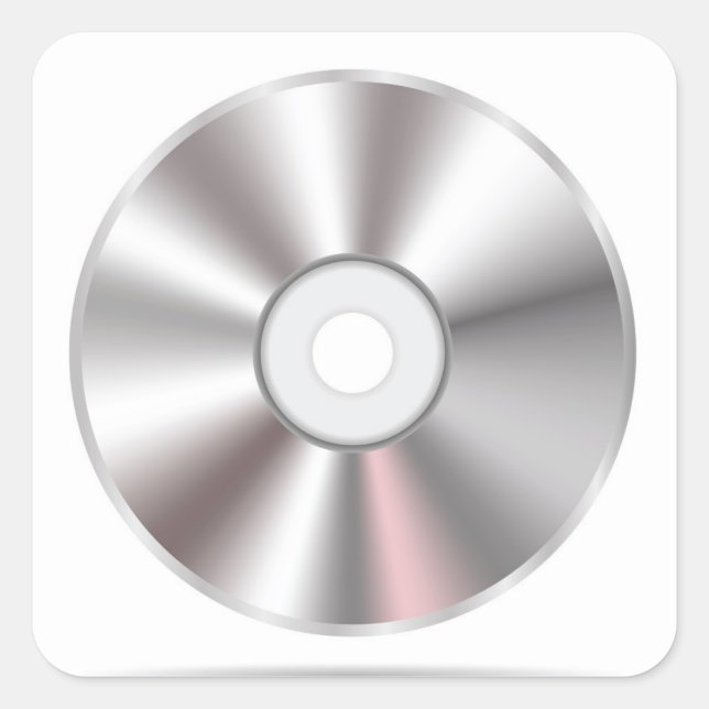 Pegatina Cuadrada disco compacto (Anverso)