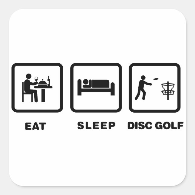 Pegatina Cuadrada Disco de golf (Anverso)