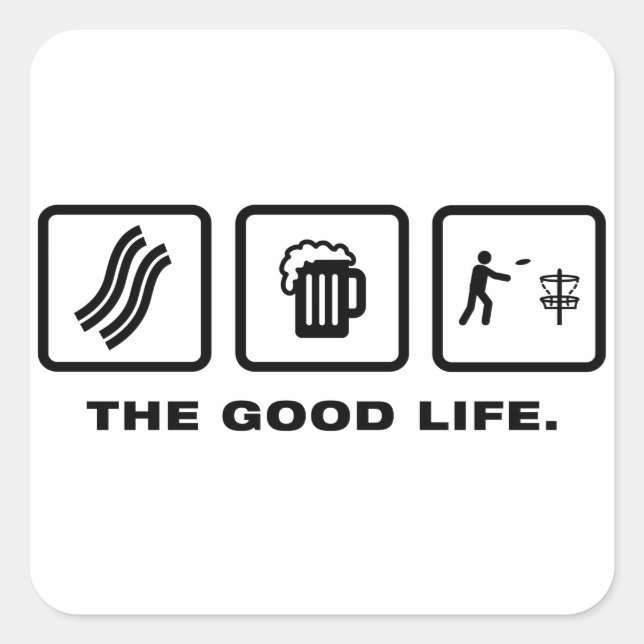 Pegatina Cuadrada Disco de golf (Anverso)