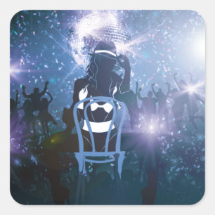 Pegatina Cuadrada Disco Heartbeat