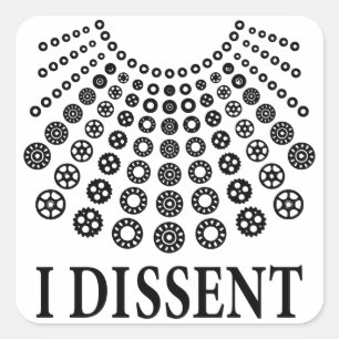 Pegatina Cuadrada Discrepo, Ruth Bader Ginsburg, conocido RBG