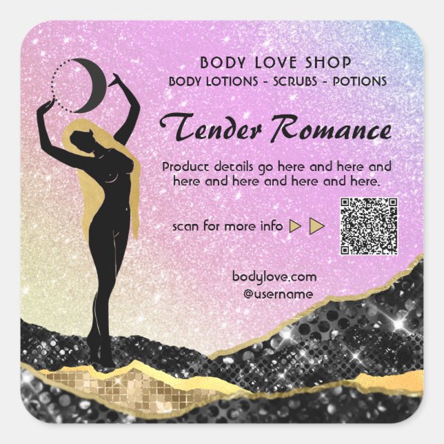 Pegatina Cuadrada *~* Discurso de Intención de Diosa de RAINBOW Viol (Anverso)