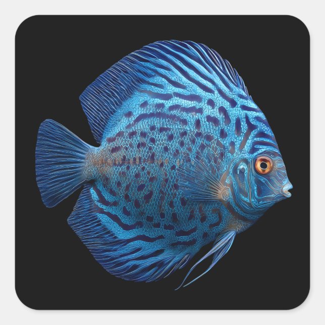 Pegatina Cuadrada Discus Fish (Anverso)