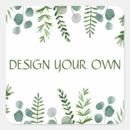 Pegatina Cuadrada Diseña tu propia floral