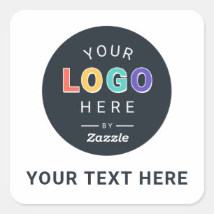 Pegatina Cuadrada Diseña tu propio logotipo de empresa
