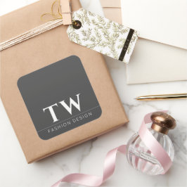 Pegatina Cuadrada Diseñador de moda negro