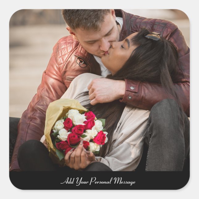 Pegatina Cuadrada Diseñar su propia foto (Anverso)