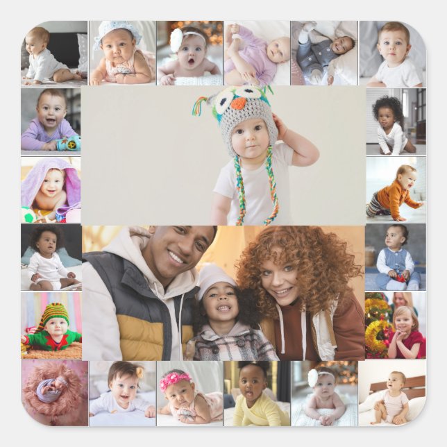 Pegatina Cuadrada Diseñar su propio Collage de fotos 22 (Anverso)