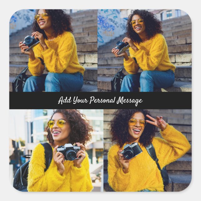 Pegatina Cuadrada Diseñar su propio Collage de fotos 4 (Anverso)
