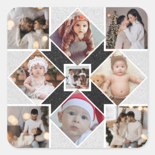 Pegatina Cuadrada Diseñar su propio Collage de fotos 9
