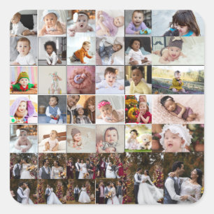 Pegatina Cuadrada Diseñar su propio Collage de fotos de 40