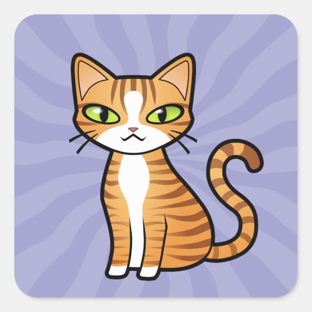 Pegatina Cuadrada Diseñar su propio gato Personalizado (Anverso)