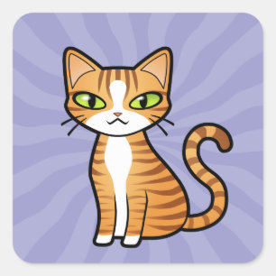 Pegatina Cuadrada Diseñar su propio gato Personalizado