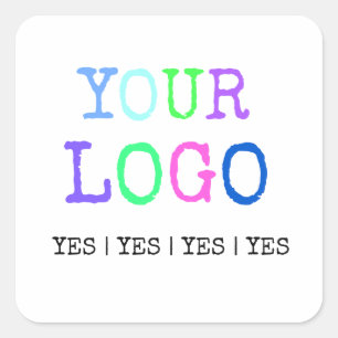Pegatina Cuadrada Diseñar su propio logotipo personalizado Personali