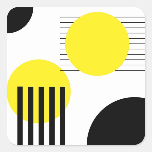 Pegatina Cuadrada Diseño abstracto (Anverso)