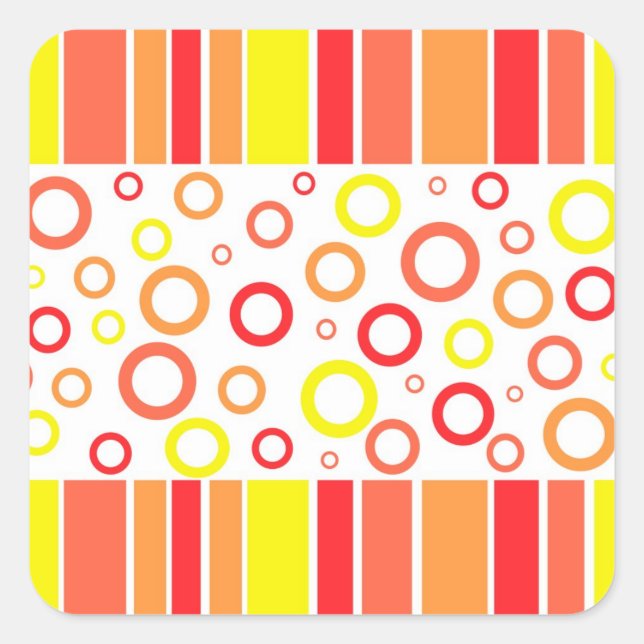 Pegatina Cuadrada Diseño abstracto (Anverso)