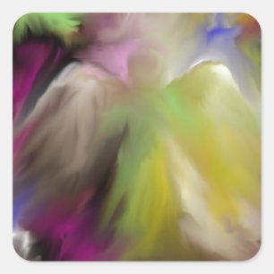 Pegatina Cuadrada Diseño abstracto del ángel