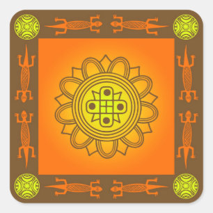 Pegatina Cuadrada Diseño africano