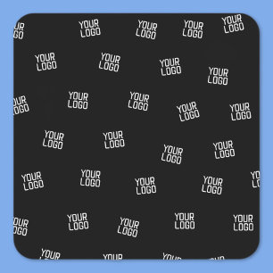 Pegatina Cuadrada Diseño arreglado al azar, logotipo comercial o ima